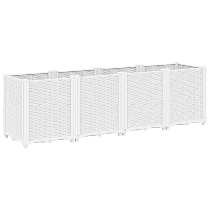 Fioriera da Giardino Bianca 160x40x53 cm in PP | homemem39