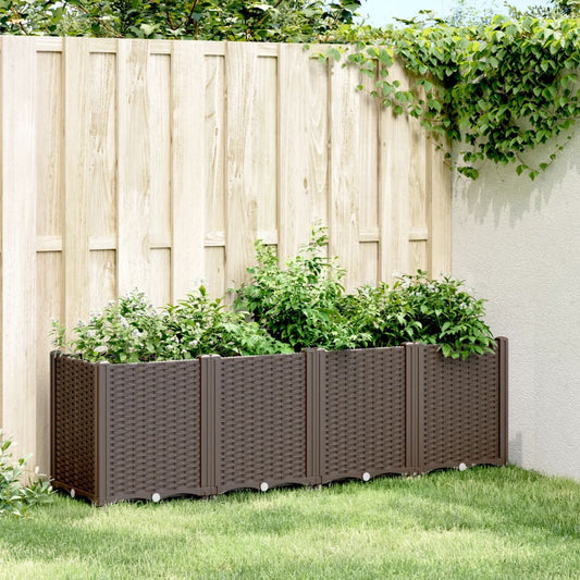 Fioriera da Giardino Marrone 160x40x53 cm in PP - homemem39