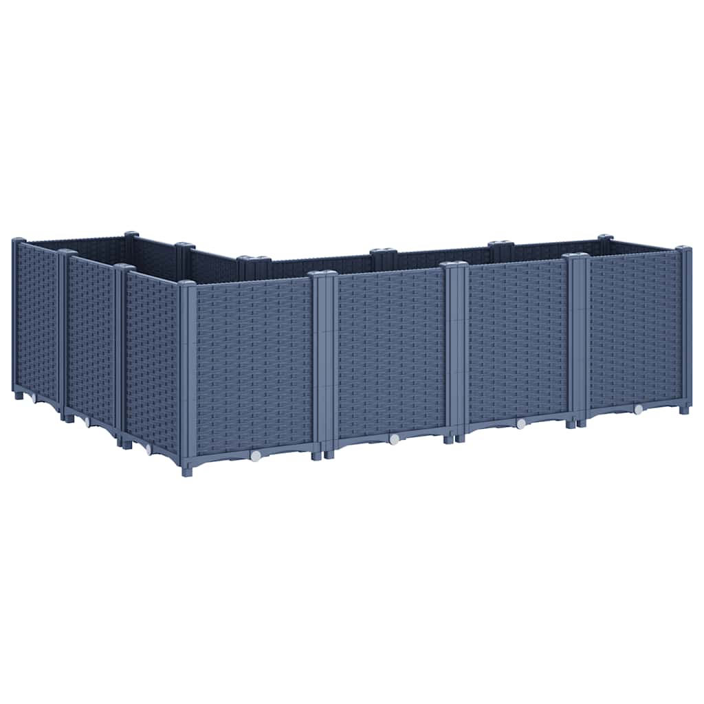 Fioriera da Giardino Grigio Blu 160x120x53 cm in PP