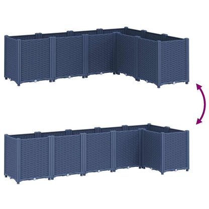 Fioriera da Giardino Grigio Blu 160x120x53 cm in PP