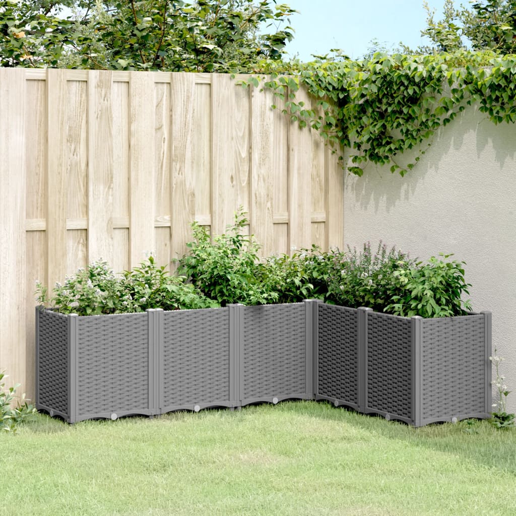 Fioriera da Giardino Grigio Chiaro 160x120x53 cm in PP | homemem39