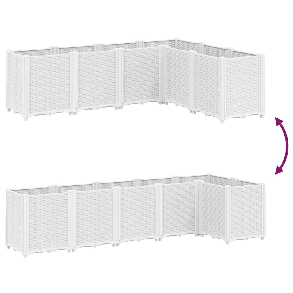 Fioriera da Giardino Bianca 160x120x53 cm in PP | homemem39