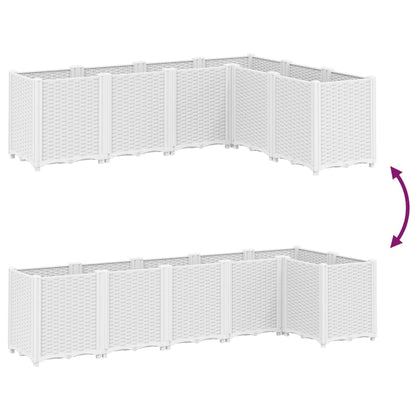 Fioriera da Giardino Bianca 160x120x53 cm in PP | homemem39