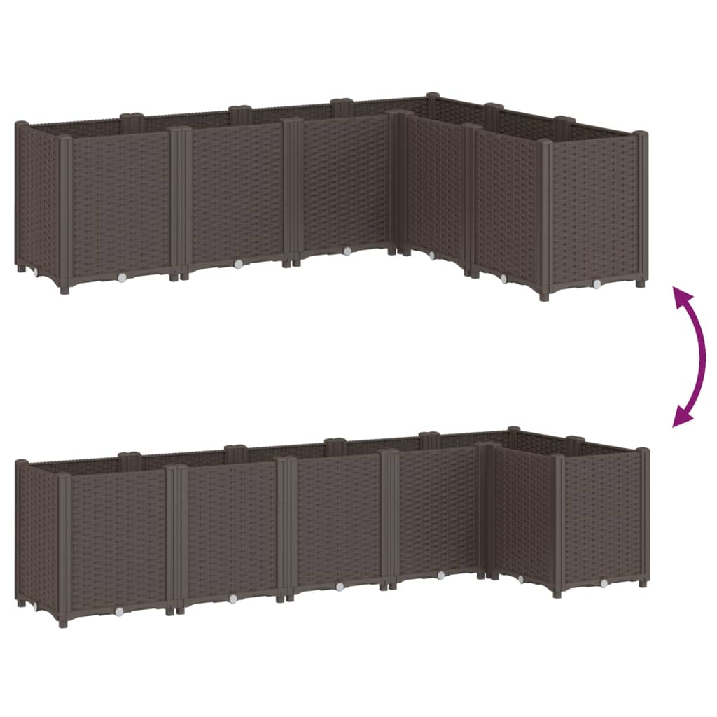 Fioriera da Giardino Marrone 160x120x53 cm in PP | homemem39