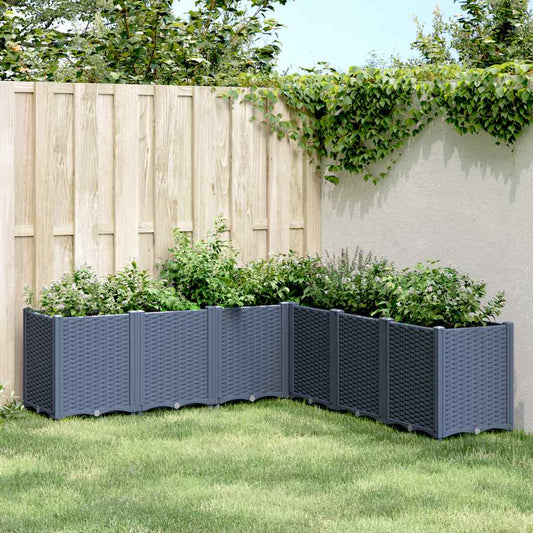 Fioriera da Giardino Grigio Blu 160x160x53 cm in PP