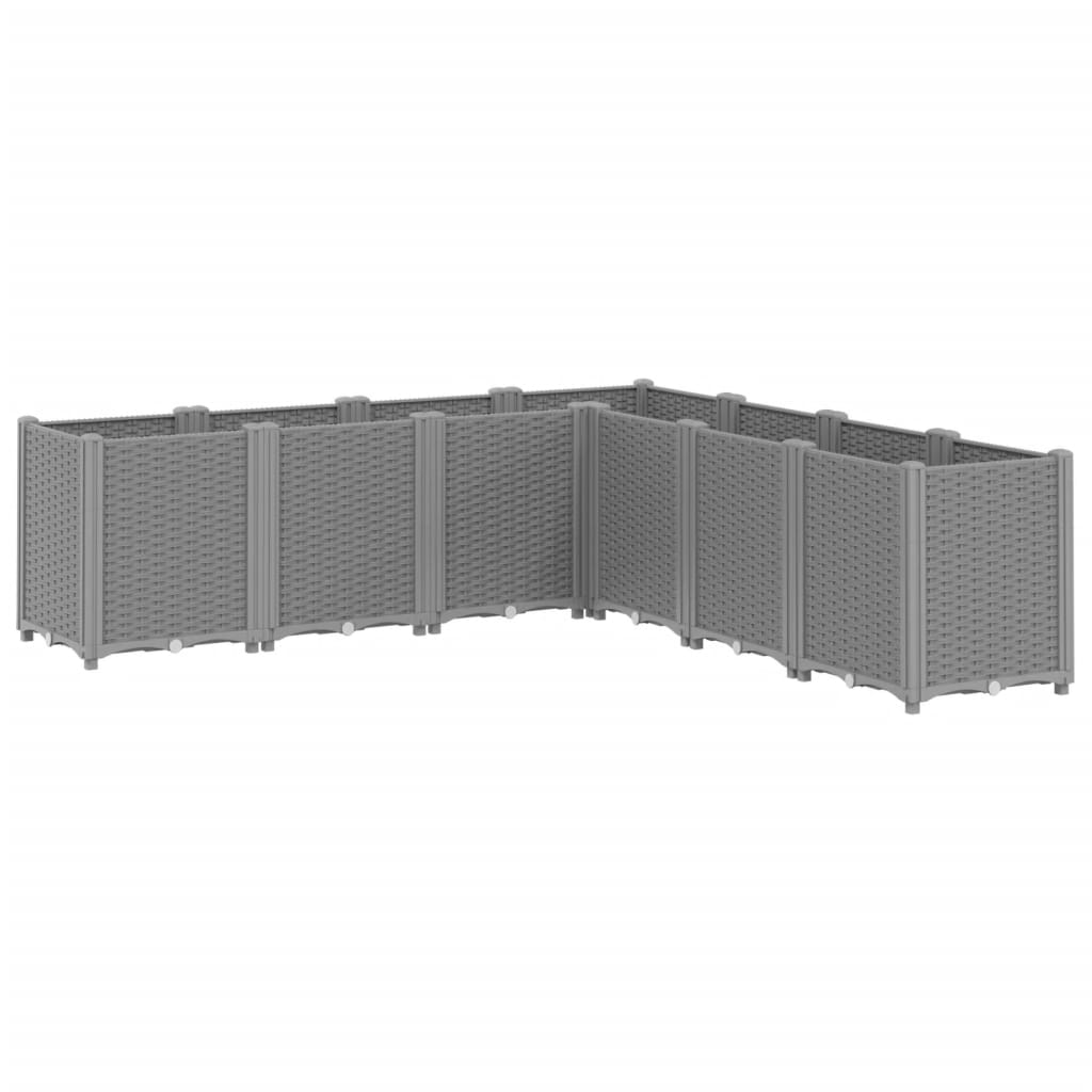 Fioriera da Giardino Grigio Chiaro 160x160x53 cm in PP | homemem39