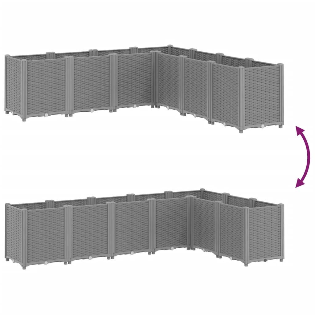 Fioriera da Giardino Grigio Chiaro 160x160x53 cm in PP | homemem39