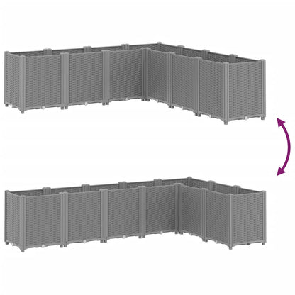 Fioriera da Giardino Grigio Chiaro 160x160x53 cm in PP | homemem39