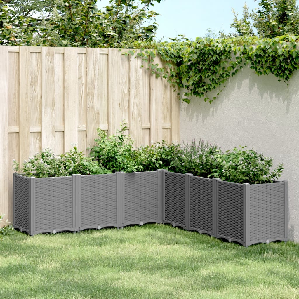 Fioriera da Giardino Grigio Chiaro 160x160x53 cm in PP | homemem39