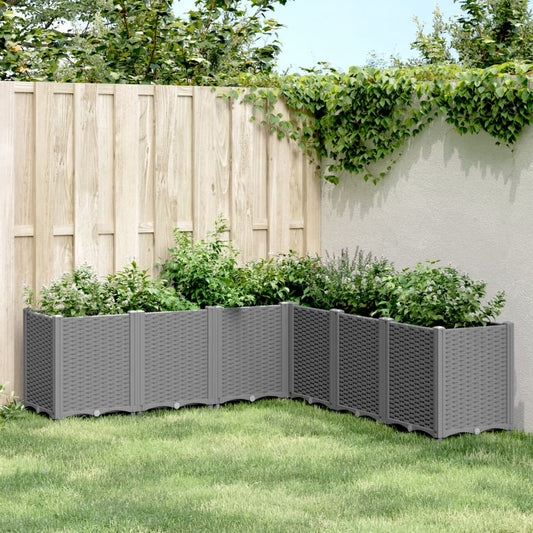 Fioriera da Giardino Grigio Chiaro 160x160x53 cm in PP | homemem39