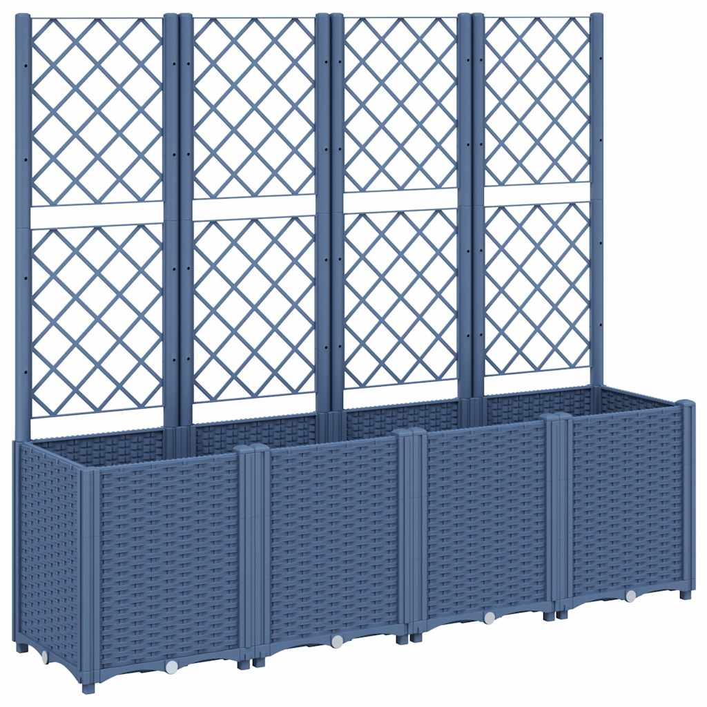 Fioriera Giardino con Traliccio Grigio Blu 160x40x140 cm PP - homemem39