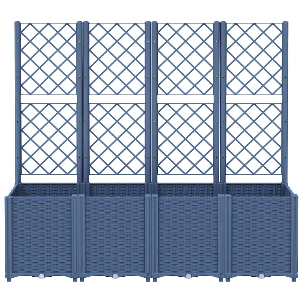 Fioriera Giardino con Traliccio Grigio Blu 160x40x140 cm PP - homemem39