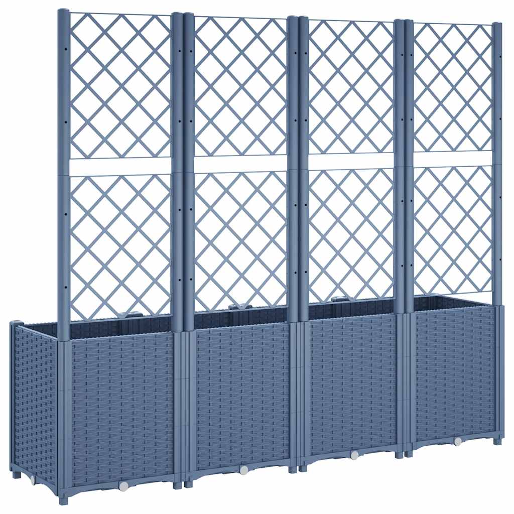Fioriera Giardino con Traliccio Grigio Blu 160x40x140 cm PP - homemem39