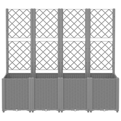 Fioriera Giardino con Traliccio Grigio Chiaro 160x40x140 cm PP