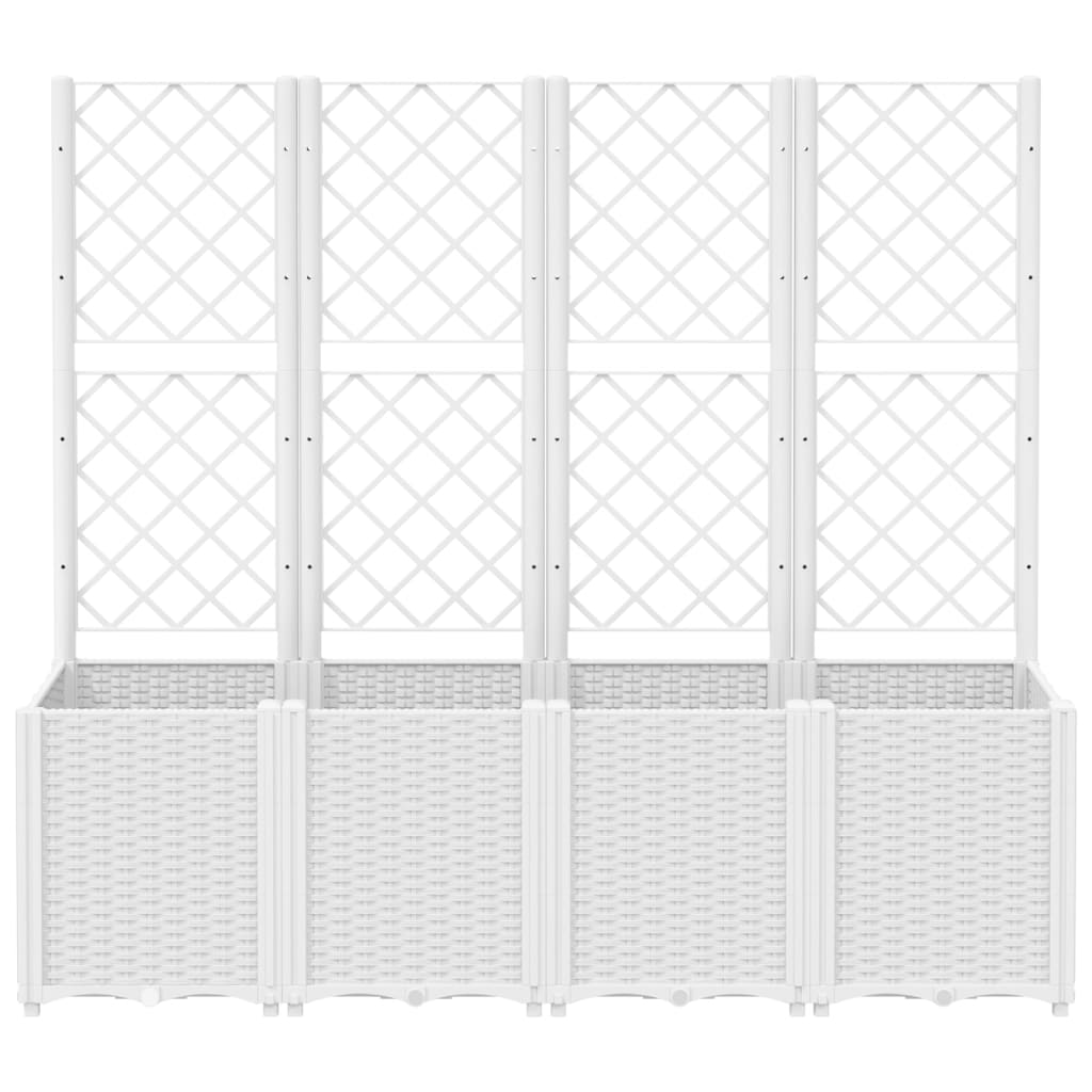 Fioriera da Giardino con Traliccio Bianco 160x40x140 cm in PP - homemem39