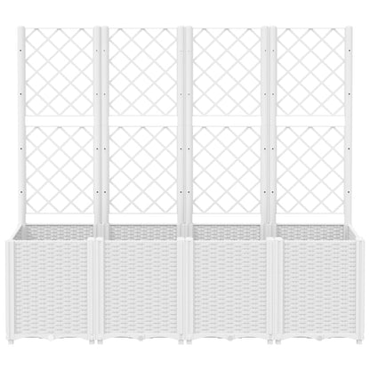 Fioriera da Giardino con Traliccio Bianco 160x40x140 cm in PP - homemem39