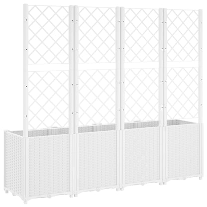 Fioriera da Giardino con Traliccio Bianco 160x40x140 cm in PP - homemem39