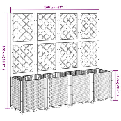 Fioriera da Giardino con Traliccio Bianco 160x40x140 cm in PP - homemem39