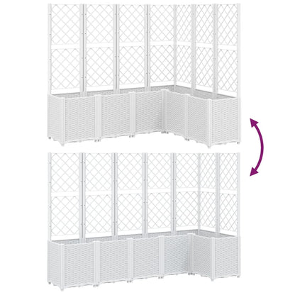 Fioriera da Giardino con Graticcio Bianco 160x120x140 cm in PP