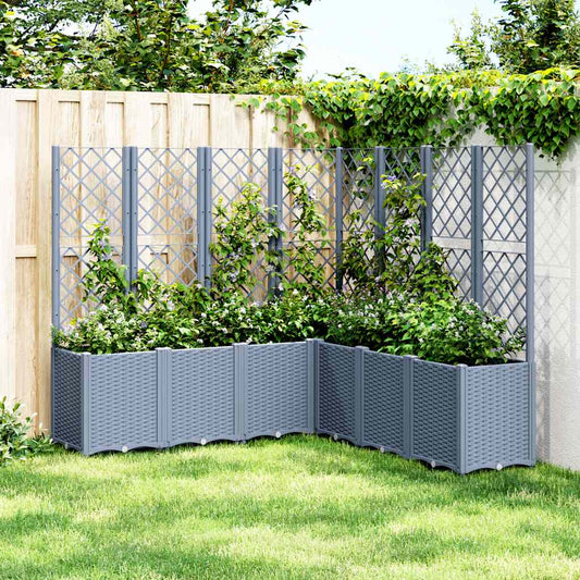 Fioriera Giardino con Traliccio Grigio Blu 160x160x140 cm PP - homemem39