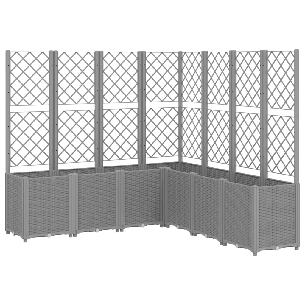 Fioriera Giardino con Traliccio Grigio Chiaro 160x160x140 cm PP - homemem39