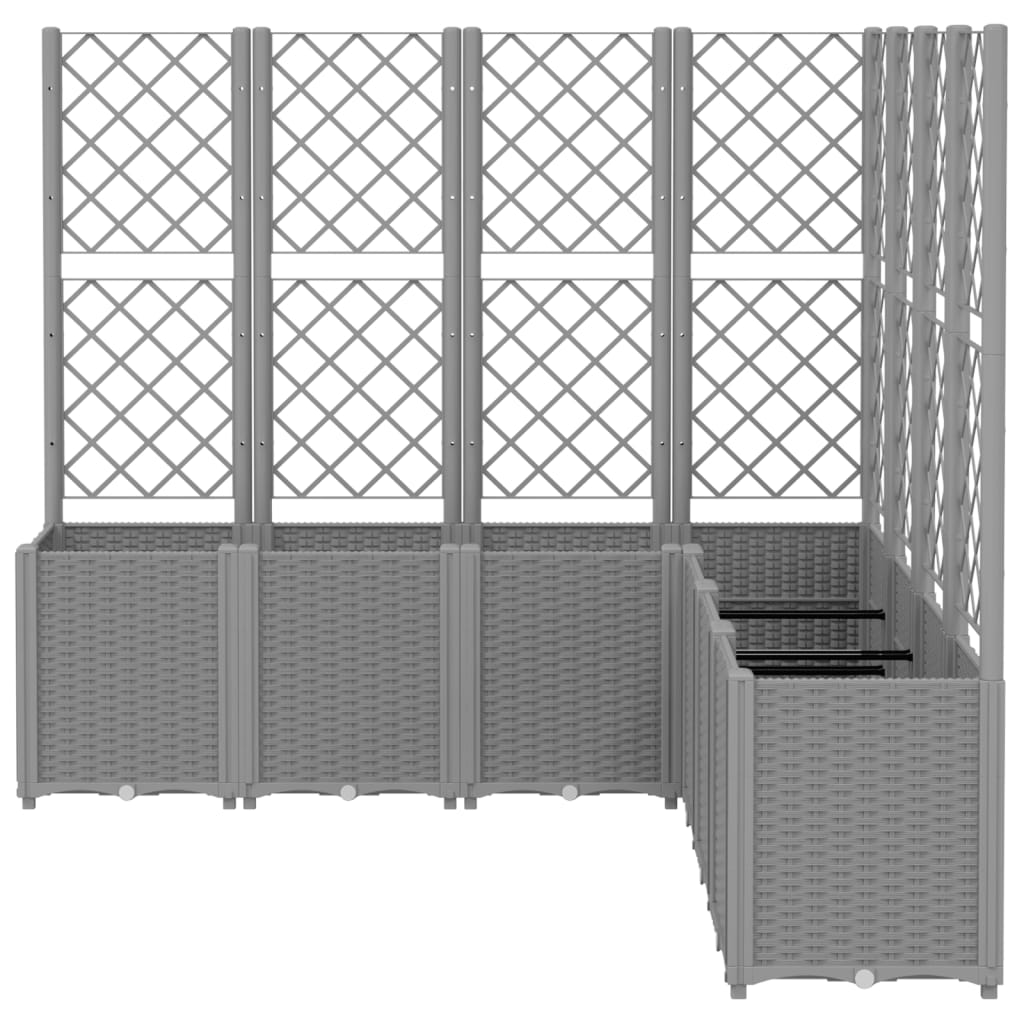 Fioriera Giardino con Traliccio Grigio Chiaro 160x160x140 cm PP - homemem39