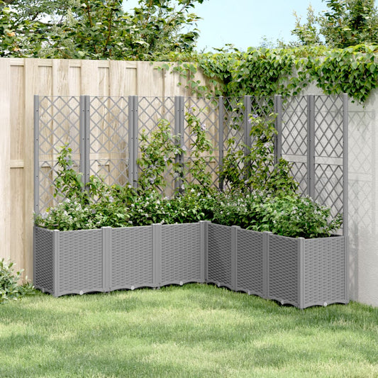 Fioriera Giardino con Traliccio Grigio Chiaro 160x160x140 cm PP - homemem39