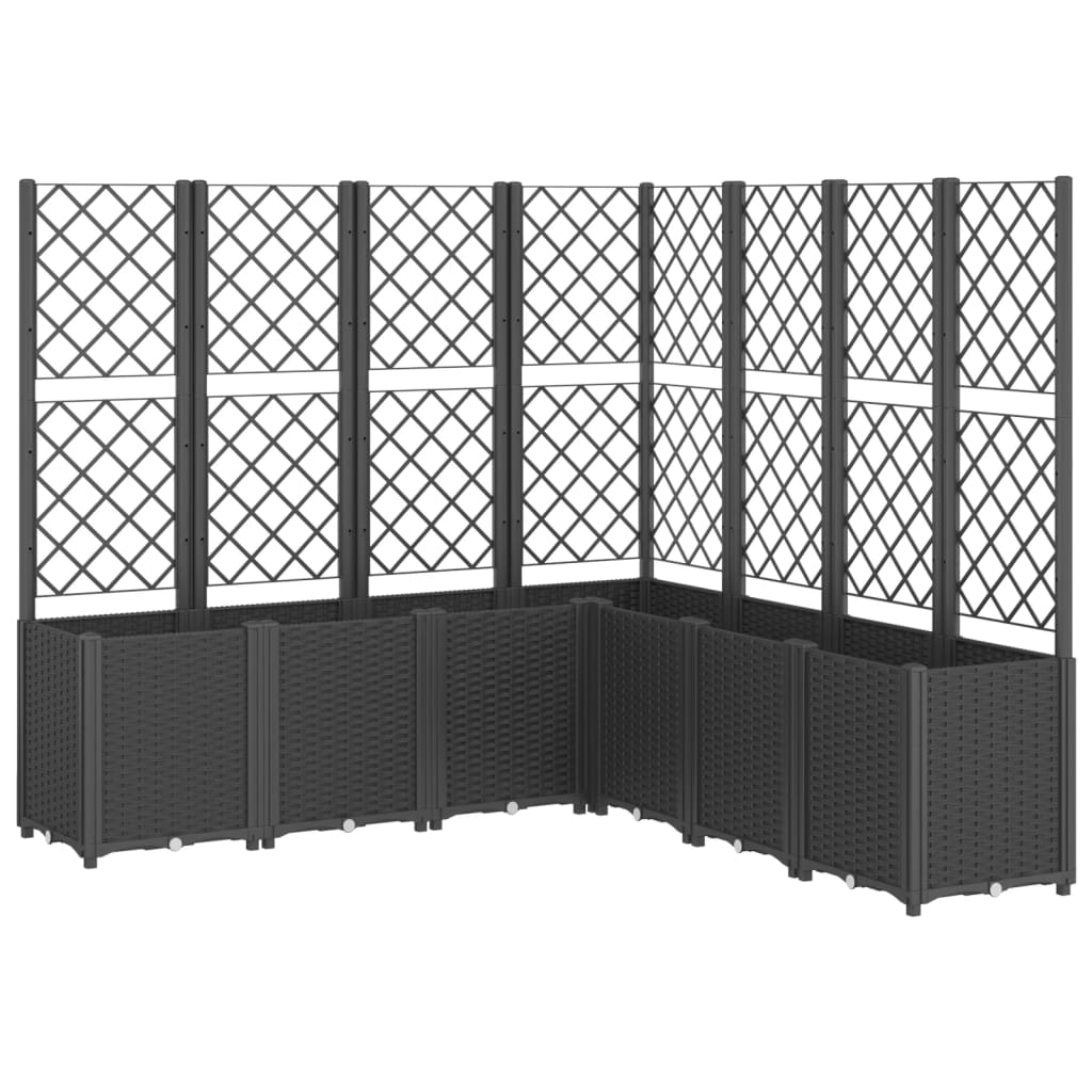 Fioriera da Giardino con Traliccio Nera 160x160x140 cm in PP - homemem39