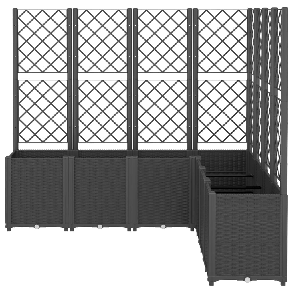 Fioriera da Giardino con Traliccio Nera 160x160x140 cm in PP - homemem39