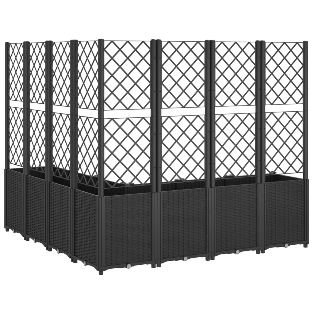 Fioriera da Giardino con Traliccio Nera 160x160x140 cm in PP - homemem39