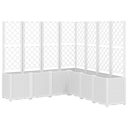 Fioriera da Giardino con Traliccio Bianco 160x160x140 cm in PP