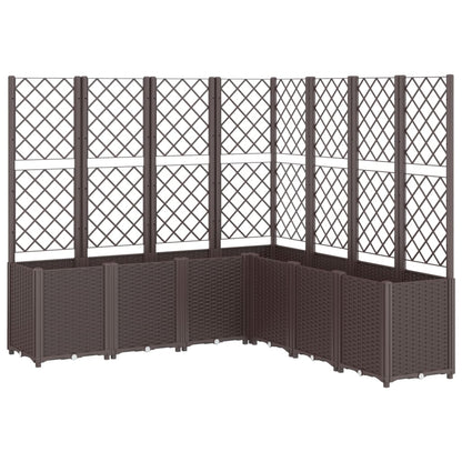Fioriera da Giardino con Traliccio Marrone 160x160x140 cm in PP - homemem39
