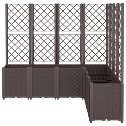 Fioriera da Giardino con Traliccio Marrone 160x160x140 cm in PP - homemem39