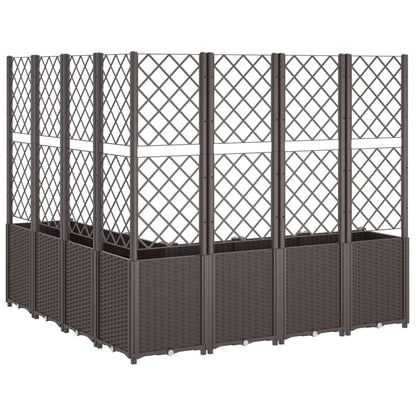 Fioriera da Giardino con Traliccio Marrone 160x160x140 cm in PP - homemem39
