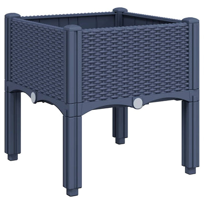 Fioriera da Giardino con Gambe Grigio Blu 40x40x42 cm in PP