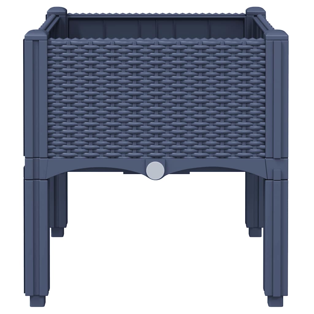 Fioriera da Giardino con Gambe Grigio Blu 40x40x42 cm in PP