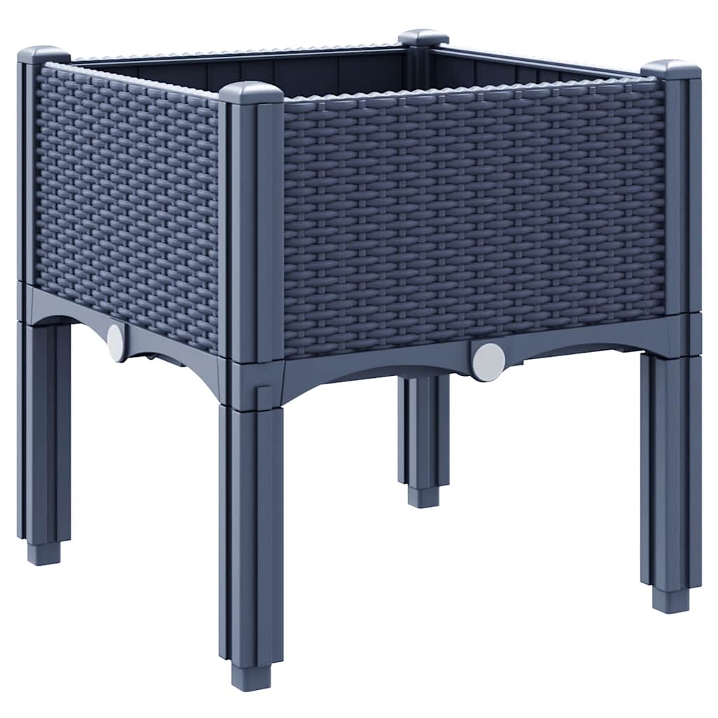 Fioriera da Giardino con Gambe Grigio Blu 40x40x42 cm in PP