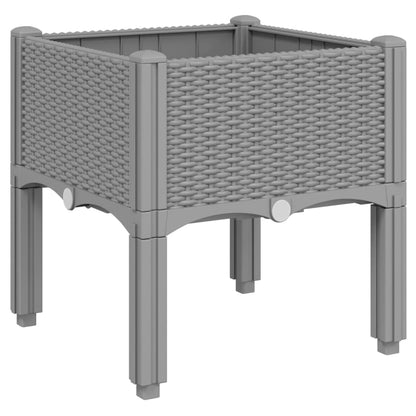 Fioriera da Giardino con Gambe Grigio Chiaro 40x40x42 cm in PP | homemem39