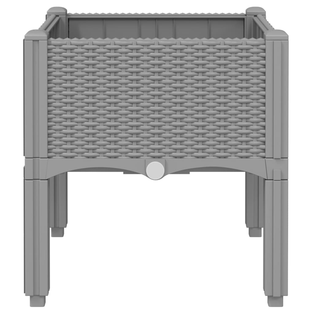 Fioriera da Giardino con Gambe Grigio Chiaro 40x40x42 cm in PP | homemem39
