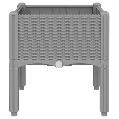 Fioriera da Giardino con Gambe Grigio Chiaro 40x40x42 cm in PP | homemem39
