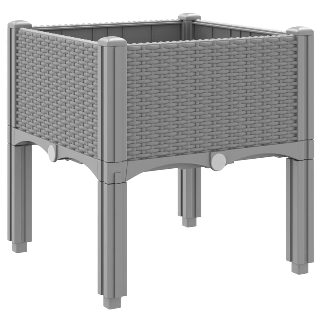 Fioriera da Giardino con Gambe Grigio Chiaro 40x40x42 cm in PP | homemem39