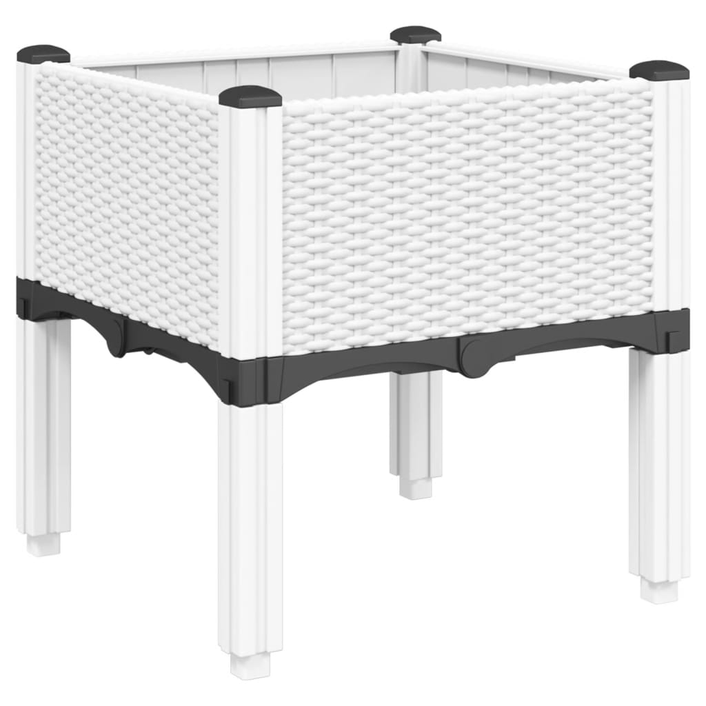 Fioriera da Giardino con Gambe Bianco 40x40x42 cm in PP | homemem39