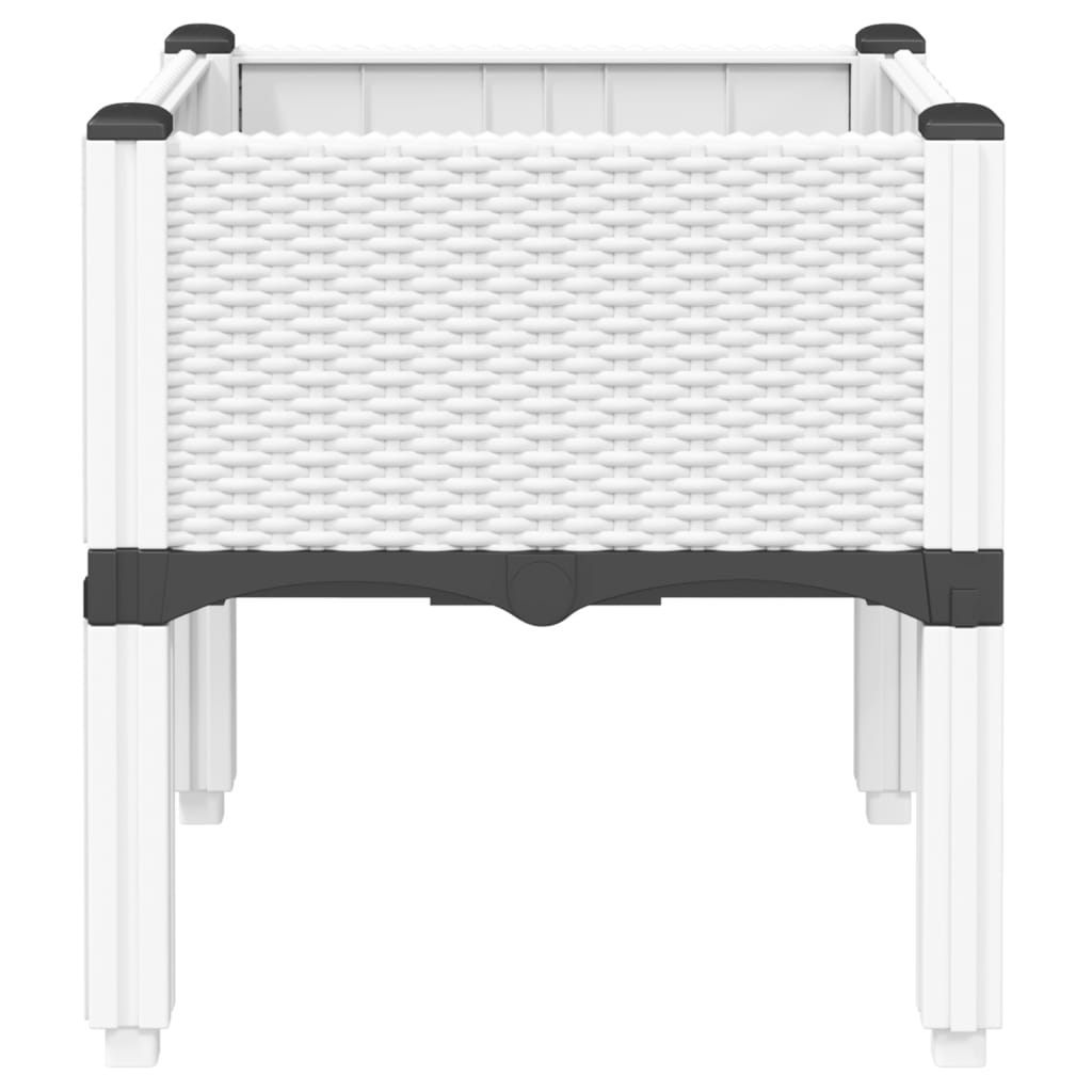 Fioriera da Giardino con Gambe Bianco 40x40x42 cm in PP | homemem39