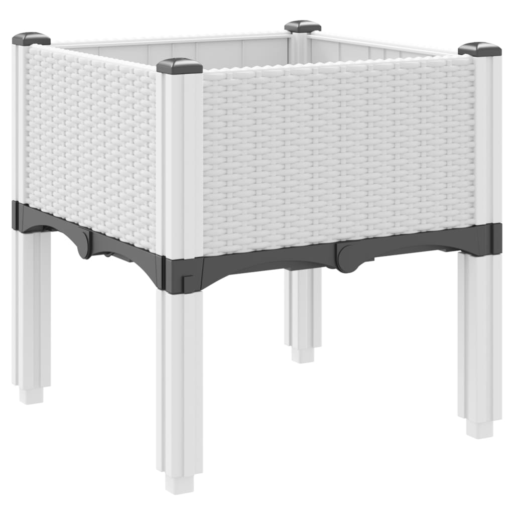Fioriera da Giardino con Gambe Bianco 40x40x42 cm in PP | homemem39