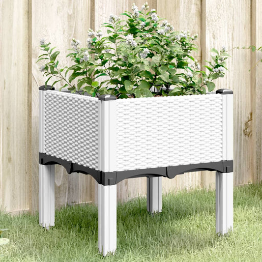 Fioriera da Giardino con Gambe Bianco 40x40x42 cm in PP | homemem39