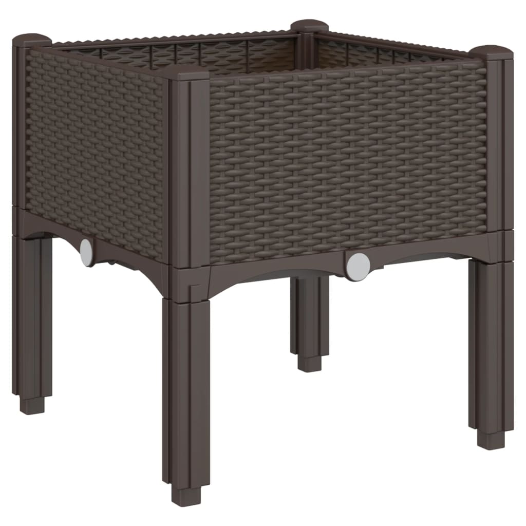 Fioriera da Giardino con Gambe Marrone 40x40x42 cm in PP | homemem39
