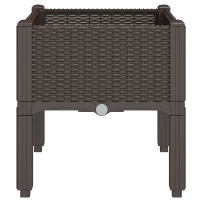 Fioriera da Giardino con Gambe Marrone 40x40x42 cm in PP | homemem39