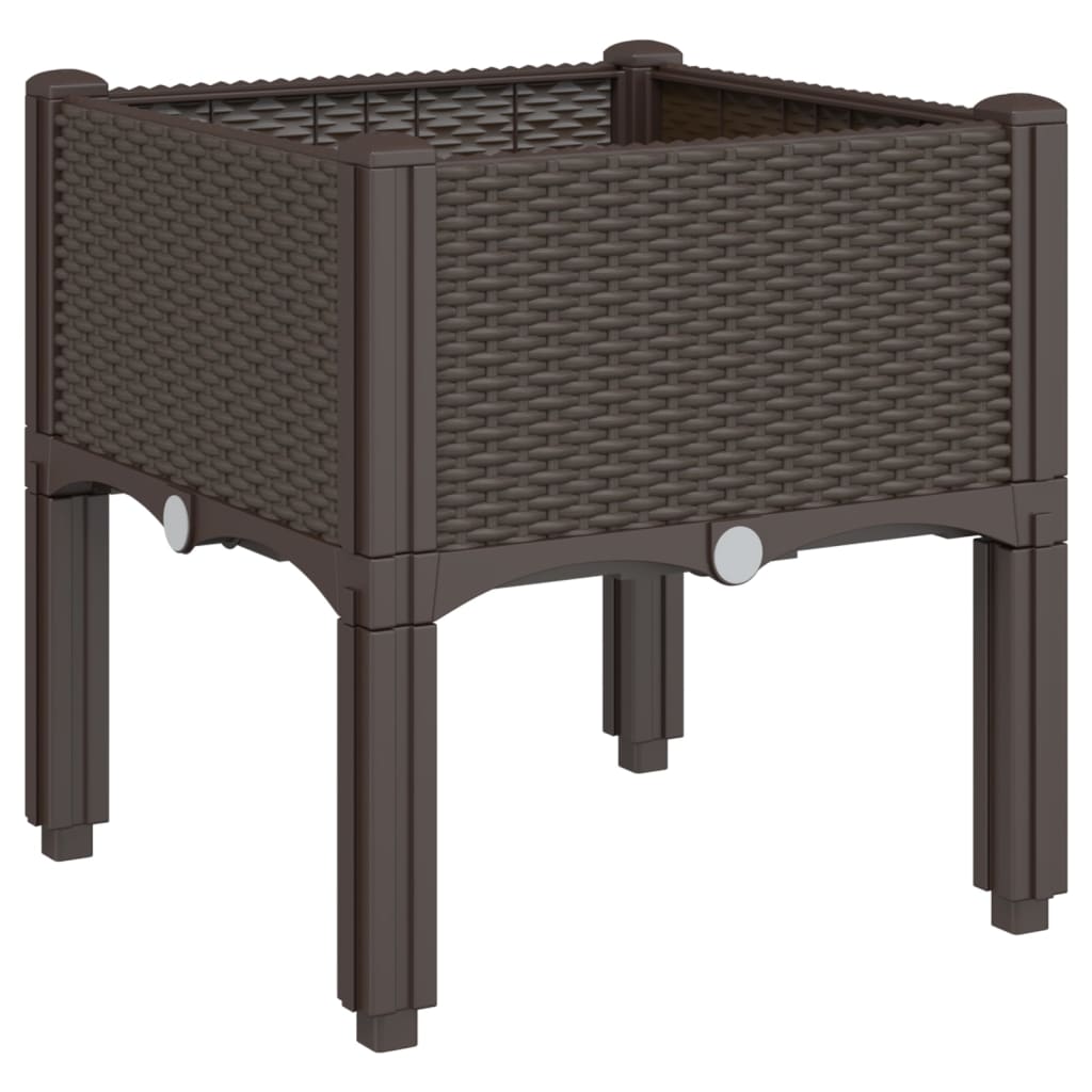 Fioriera da Giardino con Gambe Marrone 40x40x42 cm in PP | homemem39