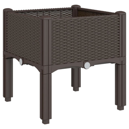 Fioriera da Giardino con Gambe Marrone 40x40x42 cm in PP | homemem39