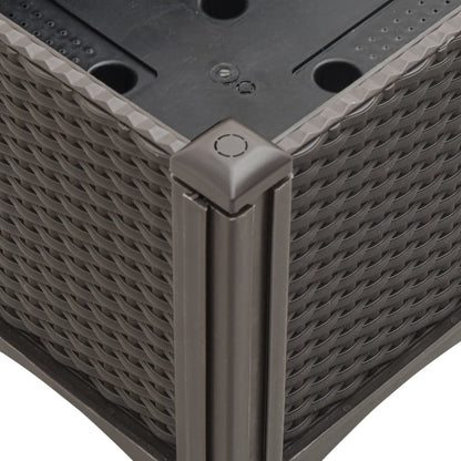 Fioriera da Giardino con Gambe Marrone 40x40x42 cm in PP | homemem39